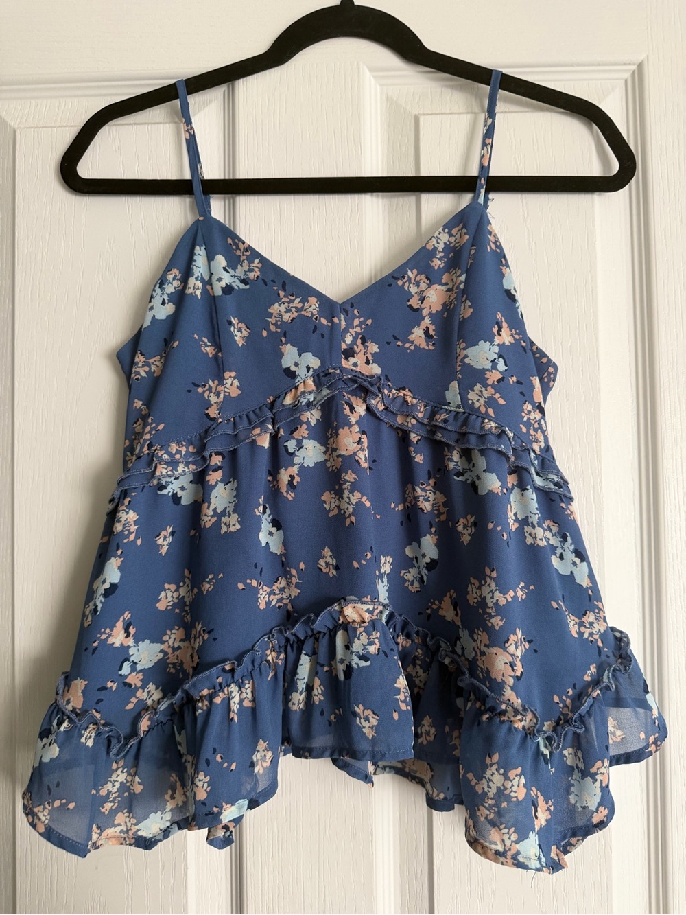 Blue Babydoll Summer Floral Top | NWOT